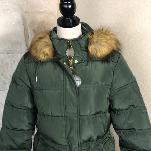 NWT ADRIENNE VITTADINI Long Puffer Coat Jacket with faux fur trim - Picture 6 of 16